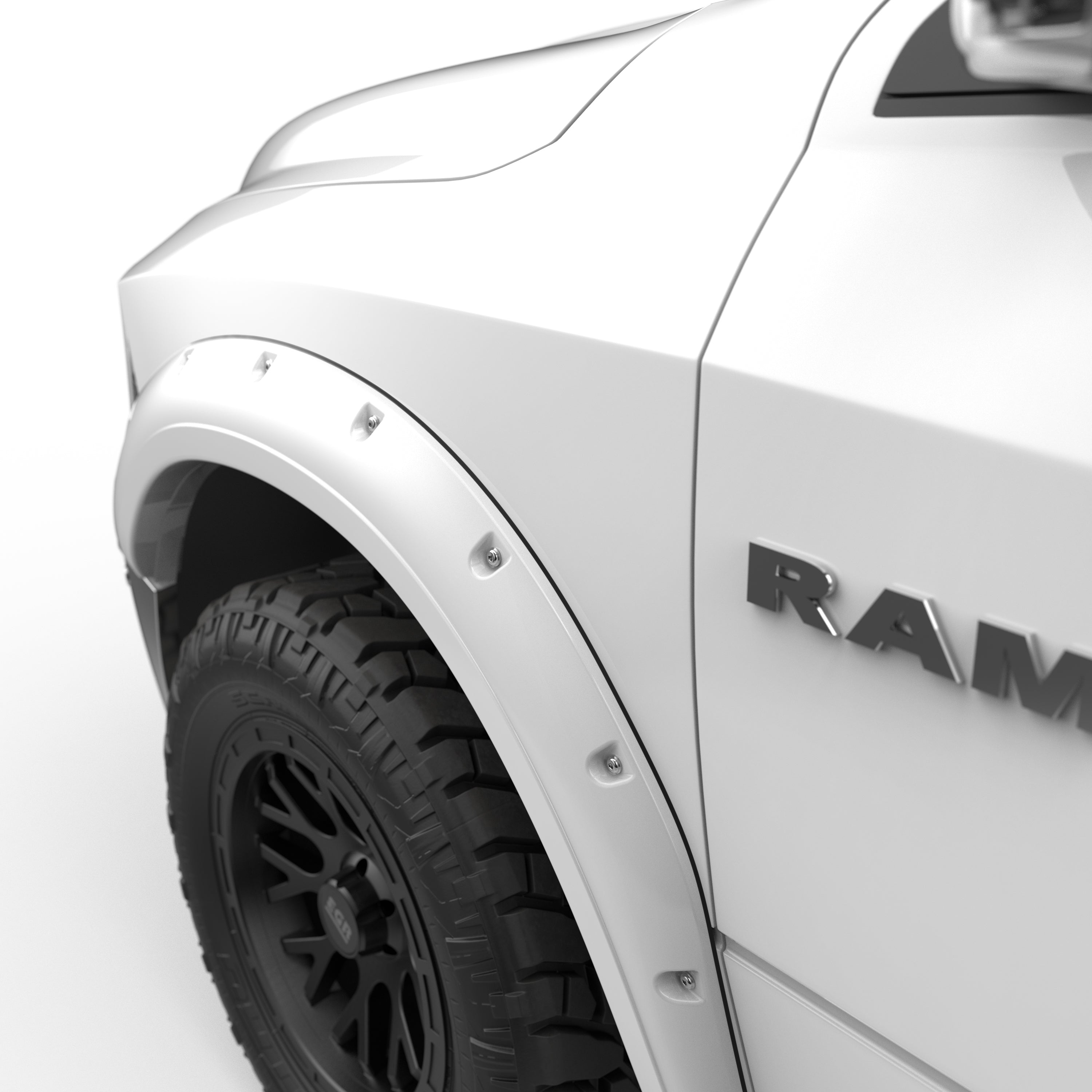 EGR Traditional Bolt-on look Fender Flares 09-18 Ram 1500 Painted to Code Bright White set of 4