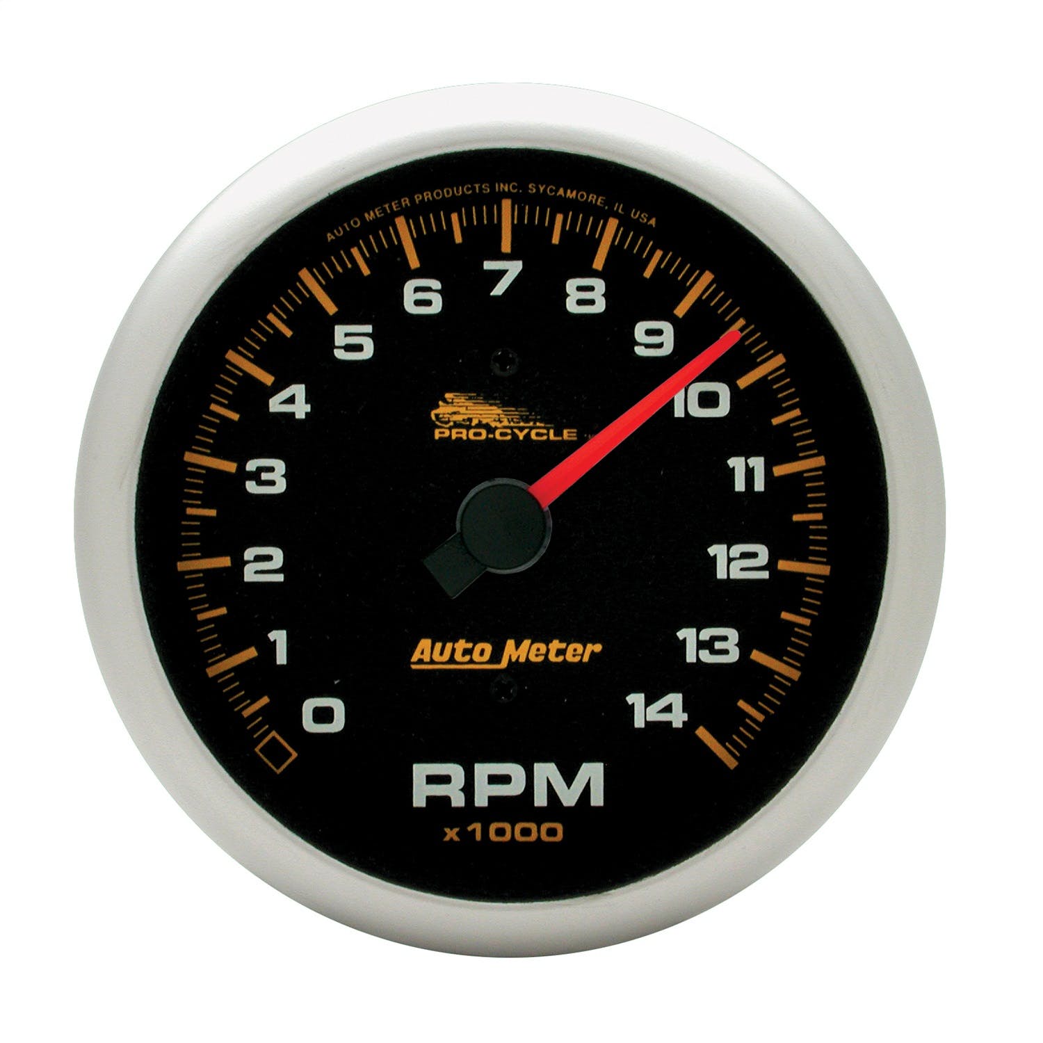 AutoMeter Products 19231 Gauge; Tach; 3 3/4in.; 14k RPM; 2/4 Cylinder; Black; Pro-Cycle
