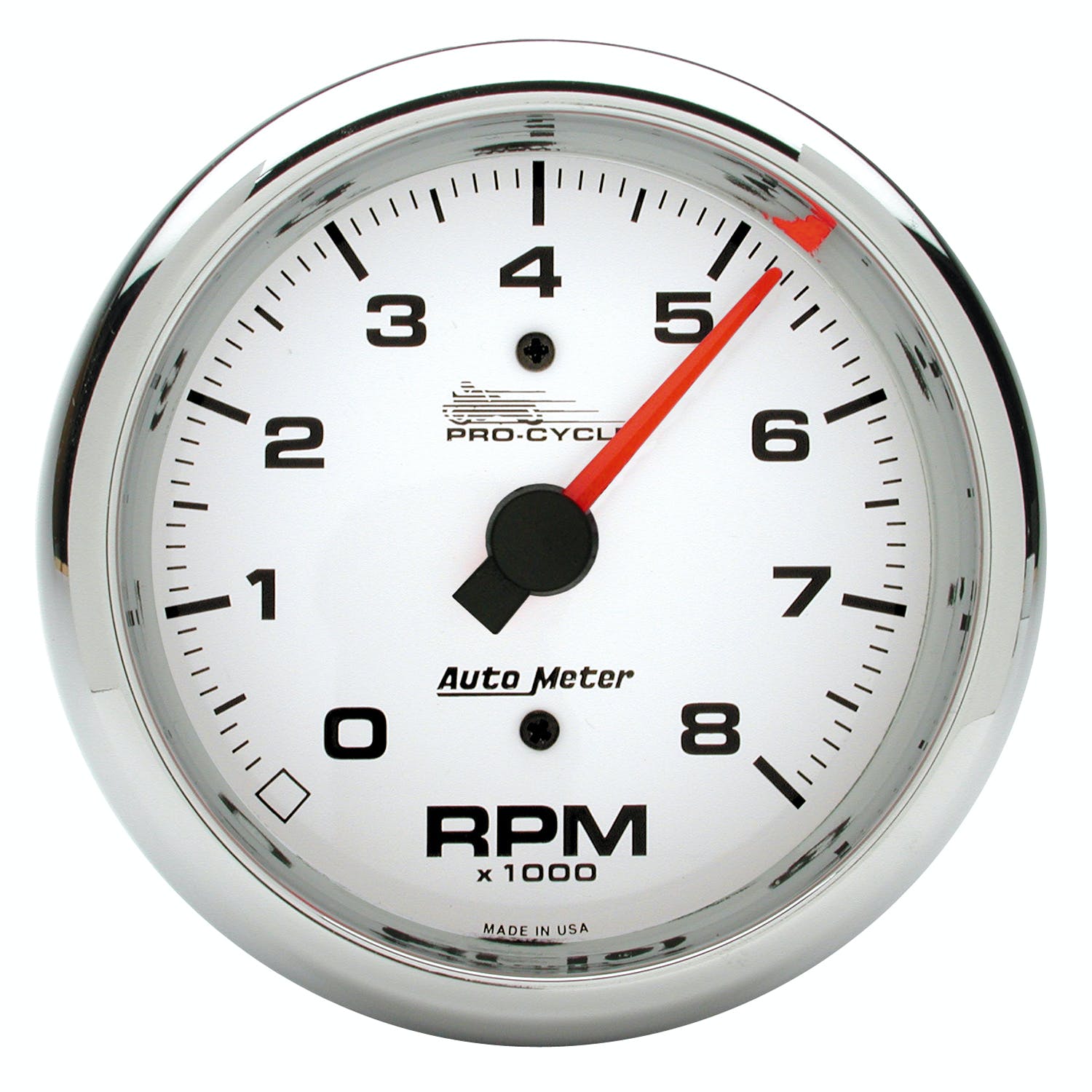 AutoMeter Products 19301 Tachometer Gauge, White-Pro Cycle 3 3/4, 8K RPM, 2and4 Cylinder