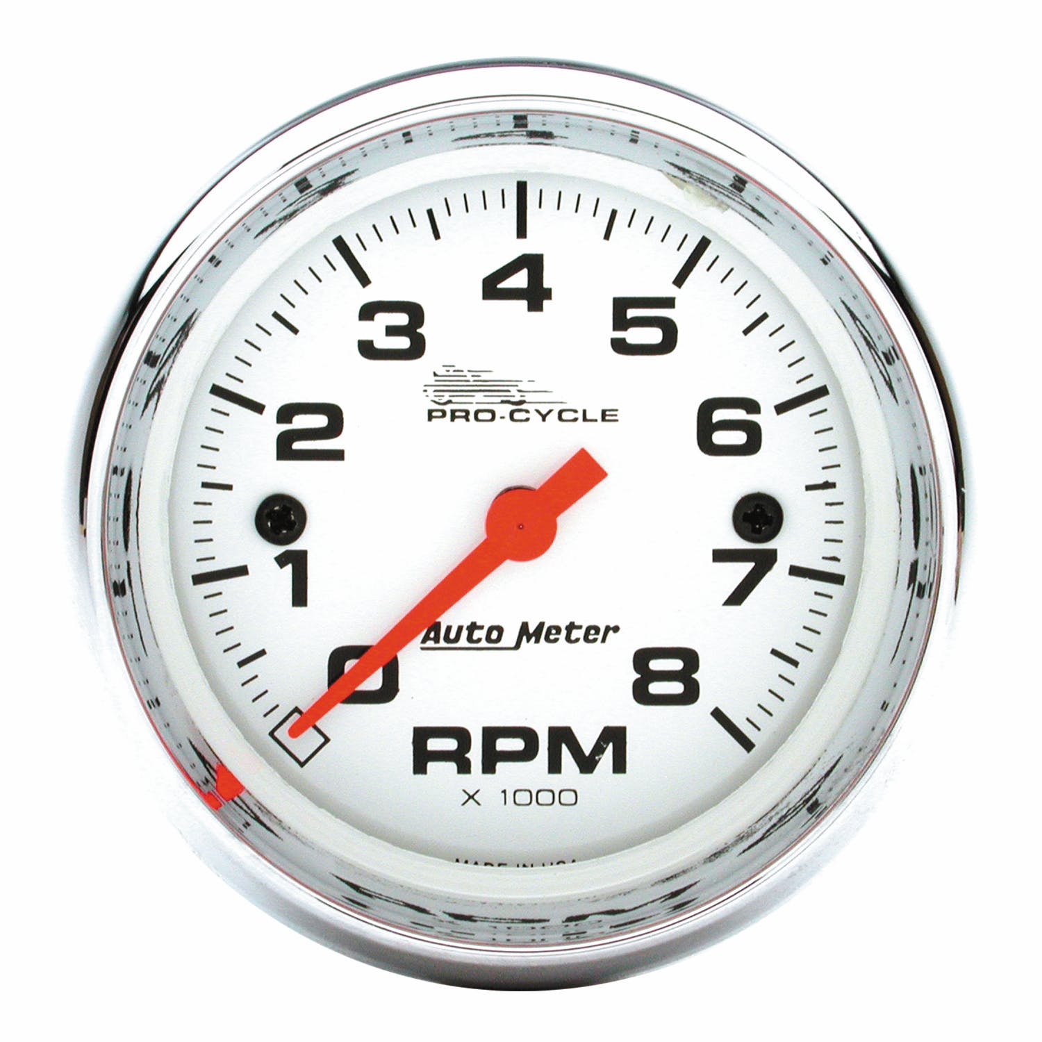 AutoMeter Products 19305 Tachometer Gauge, White-Pro Cycle 2 5/8, 8K RPM, 2and4 Cylinder