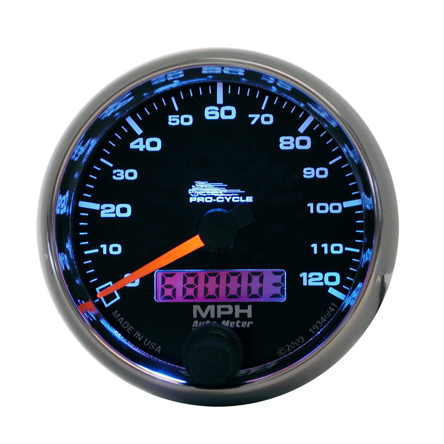 AutoMeter Products 19340 Speedometer Gauge, Electric Black-Pro Cycle 2 5/8, 120 MPH