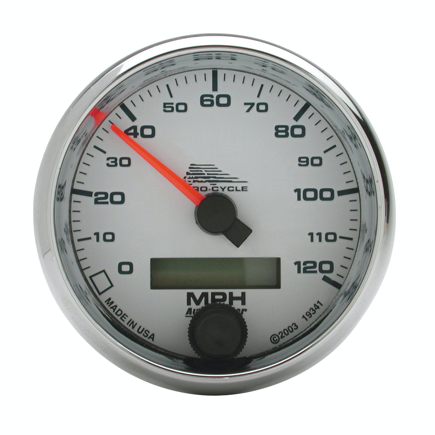 AutoMeter Products 19341 Speedometer Gauge, Electric White-Pro Cycle 2 5/8, 120 MPH