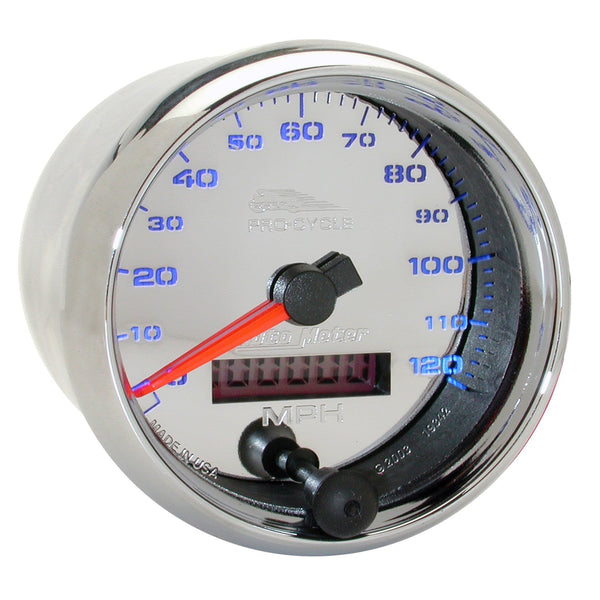 AutoMeter Products 19342 Speedometer Gauge, Electric Chrome-Pro Cycle 2 5/8, 120 MPH