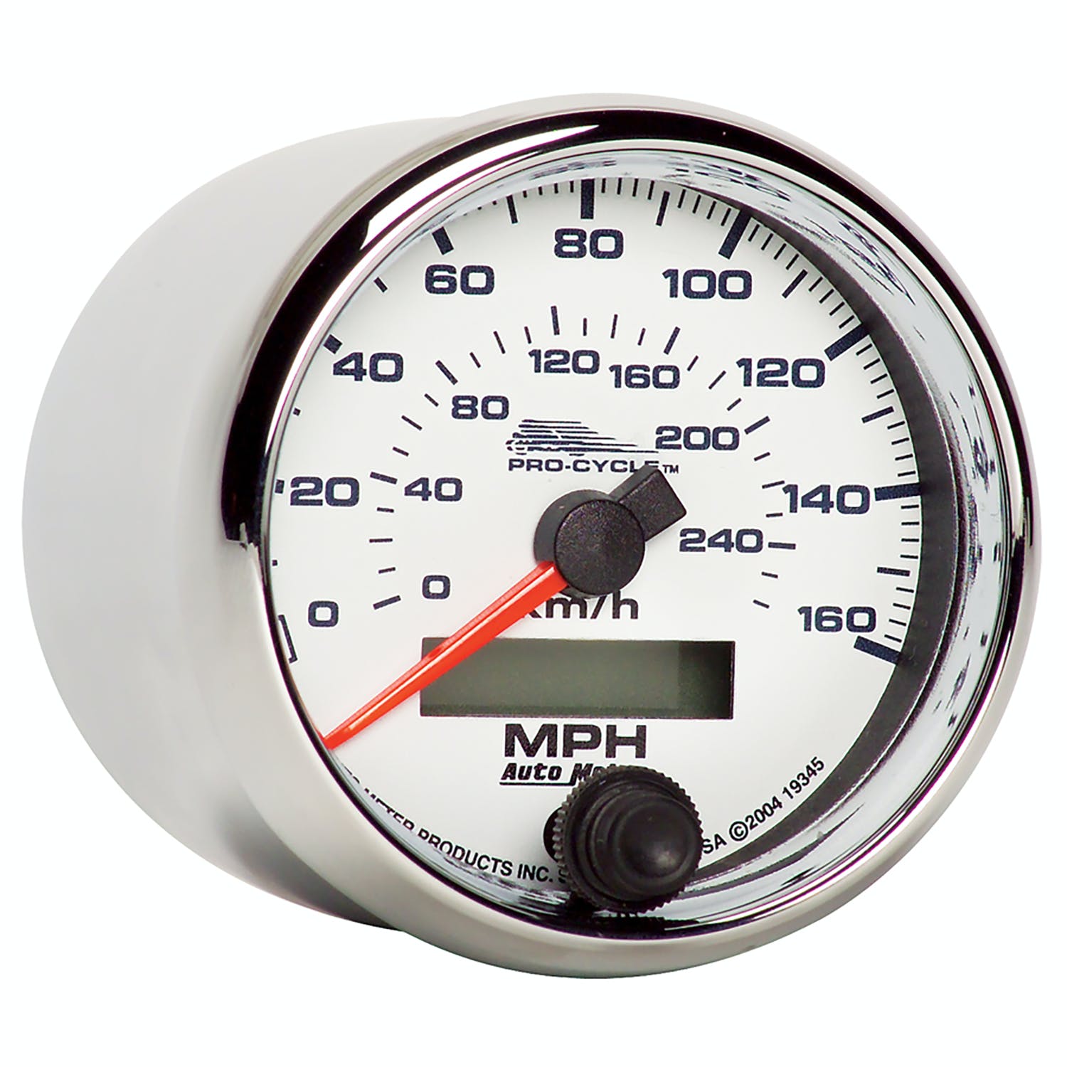 AutoMeter Products 19345 Speedometer Gauge, Electric White-Pro Cycle 2 5/8, 160 MPH/260KMH