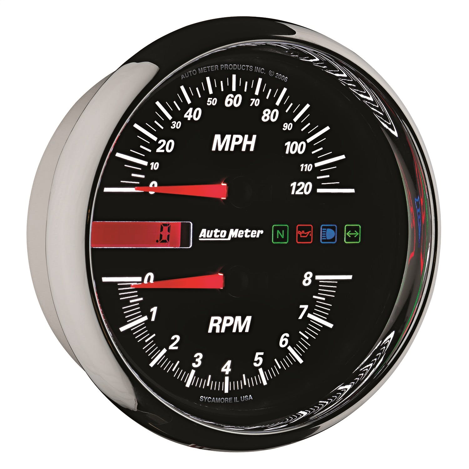 AutoMeter Products 19466 Tachometer/Speedometer Gauge, Black-Pro Cycle 4 1/2, 8K RPM/120 MPH