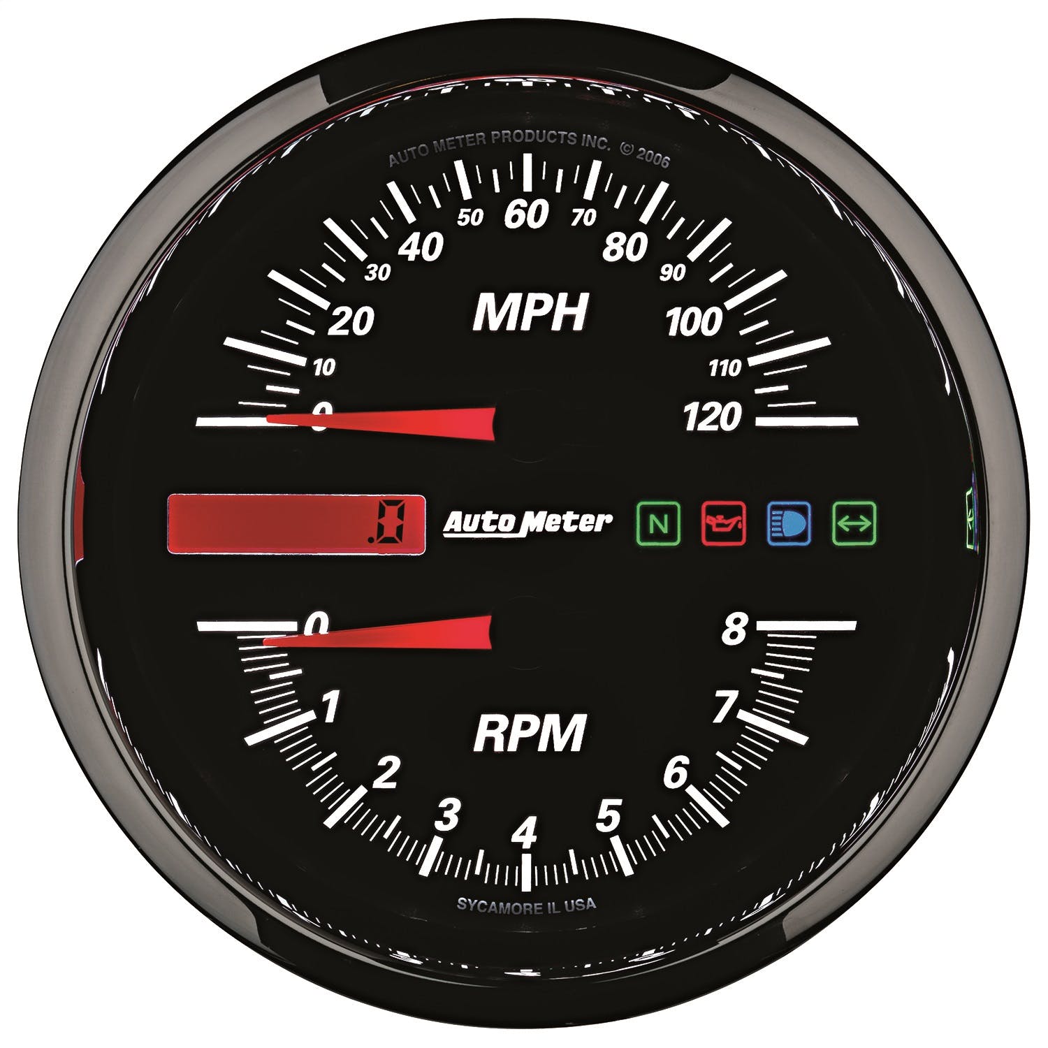 AutoMeter Products 19466 Tachometer/Speedometer Gauge, Black-Pro Cycle 4 1/2, 8K RPM/120 MPH