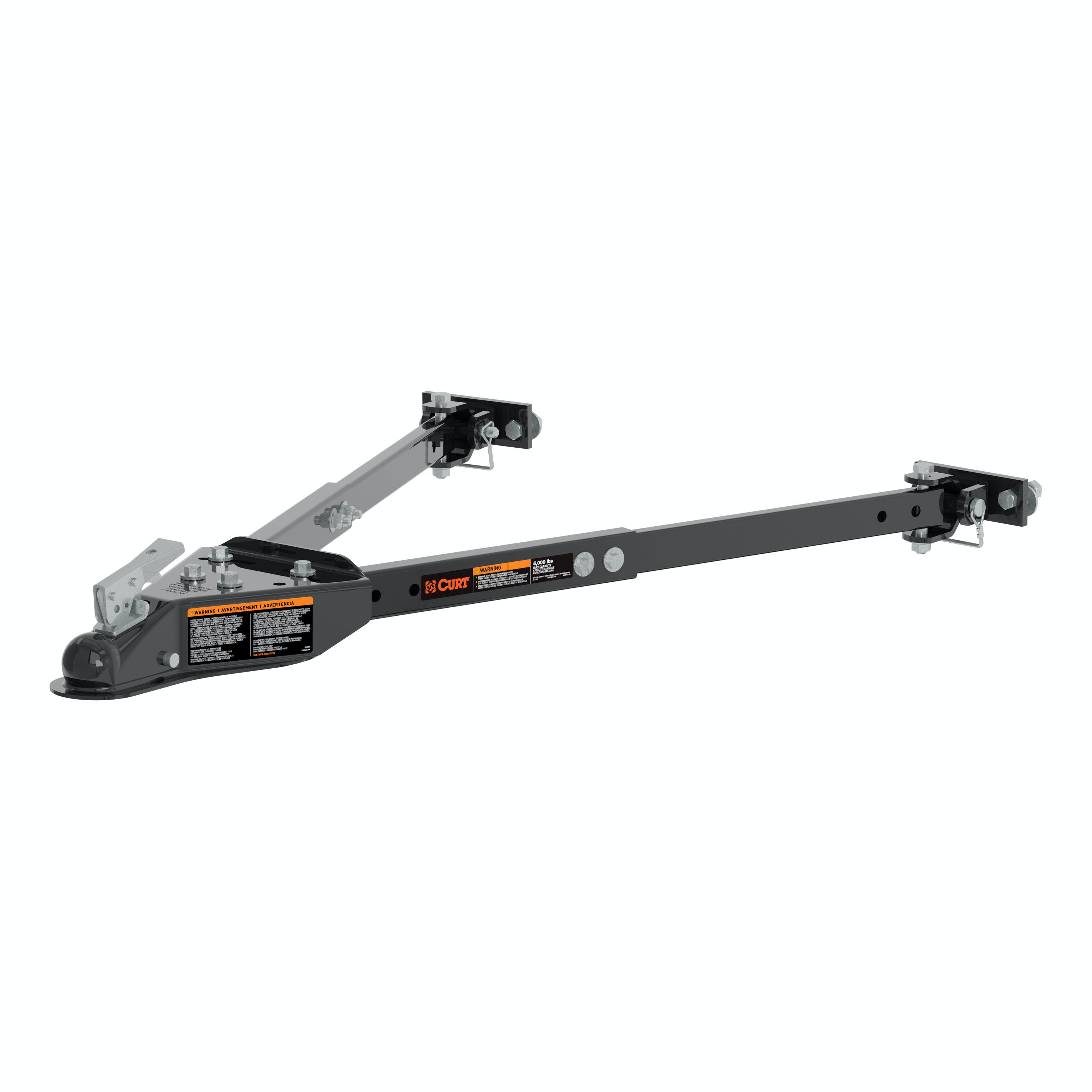 CURT 19750 Universal Tow Bar with 2" Coupler, 5,000 lbs, Adjusts 26" to 40"