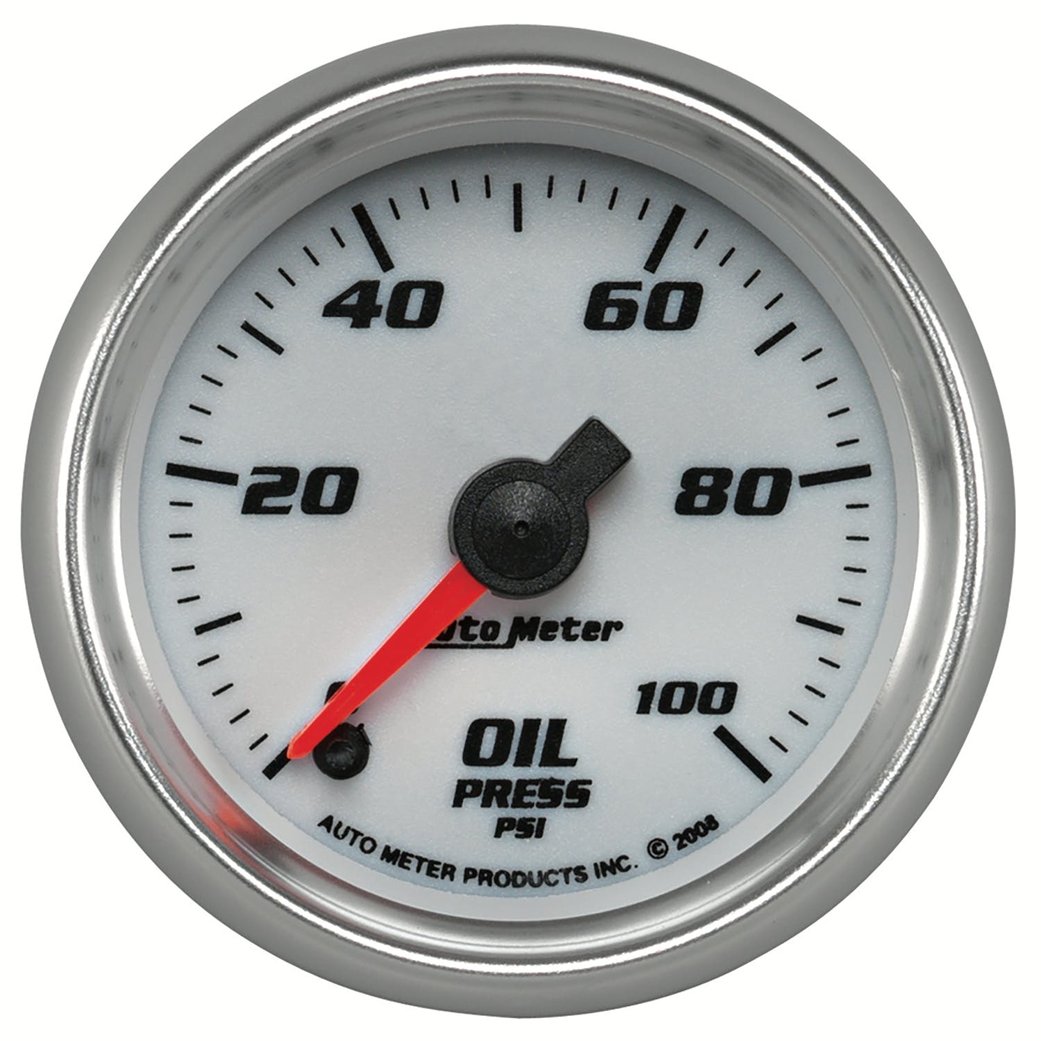 AutoMeter Products 19752 Gauge; Oil Pressure; 2 1/16in.; 100psi; Digital Stepper Motor; White; Pro-Cycle