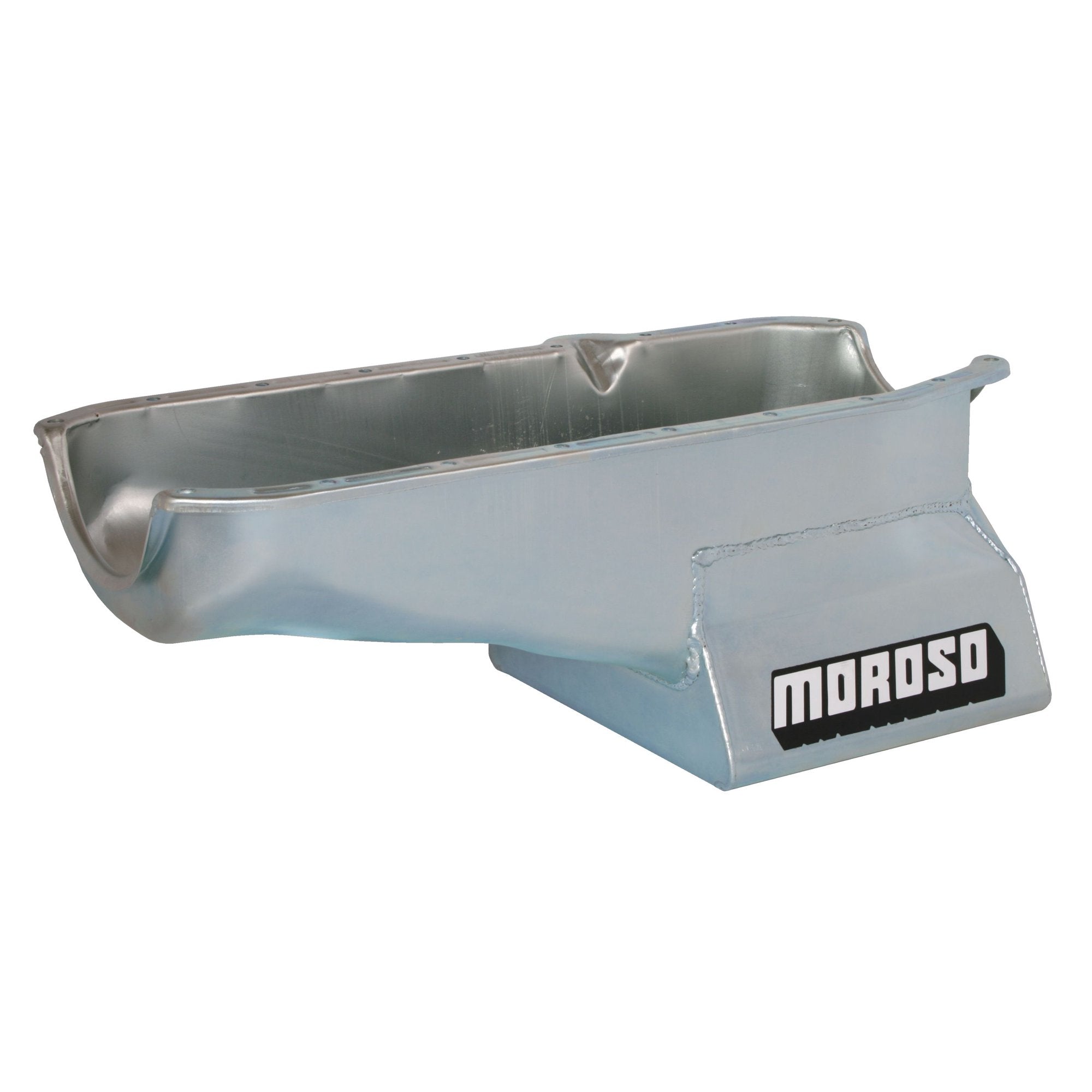 Moroso 20200 Wet Sump Kicked-Out Steel Oil Pan (8.25 deep/7qt/Baffled/SBC-80-85 Blocks)