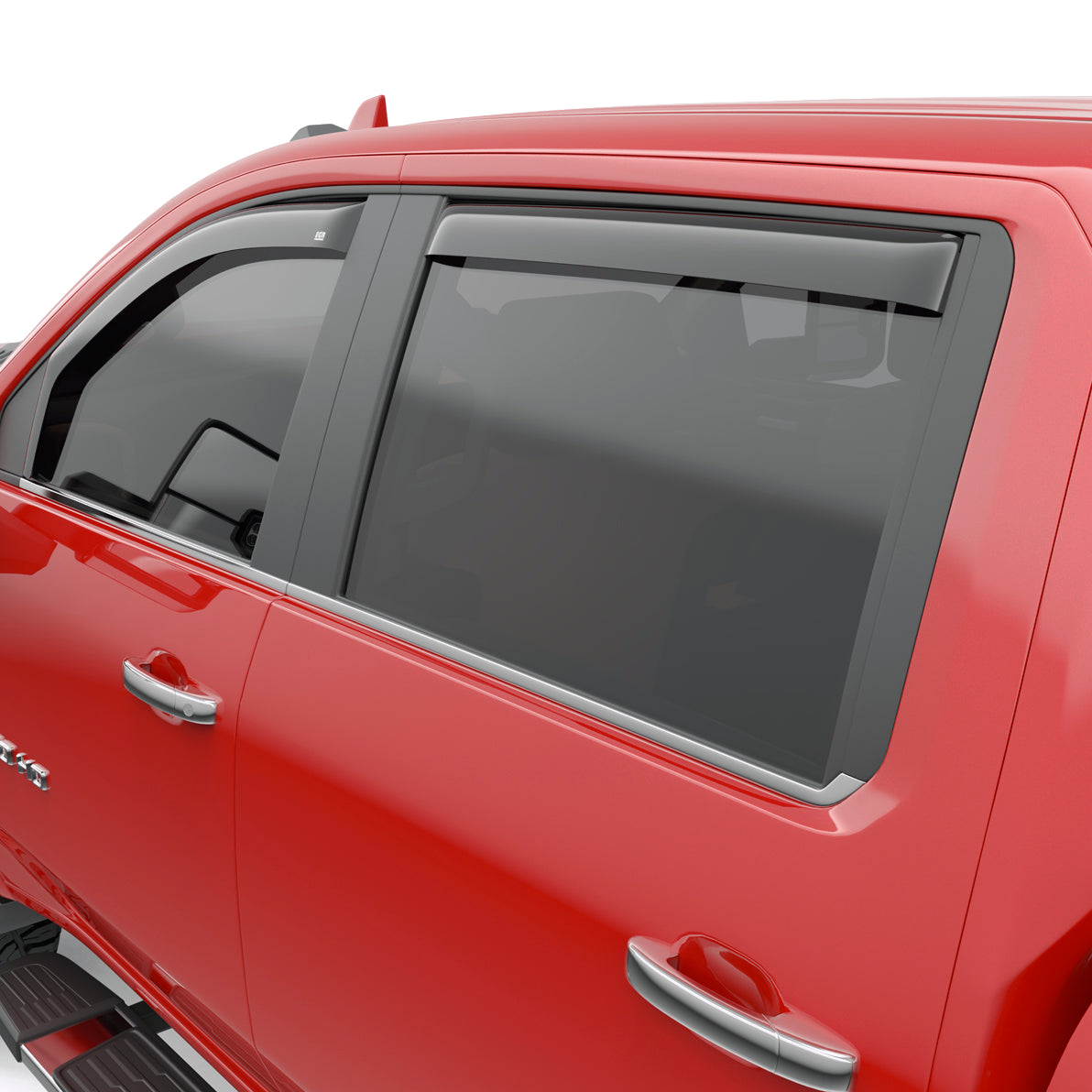 EGR in-channel window visors front & rear set dark smoke Crew Cab 20-22 Chevrolet Silverado & GMC Sierra 2500HD, 3500HD