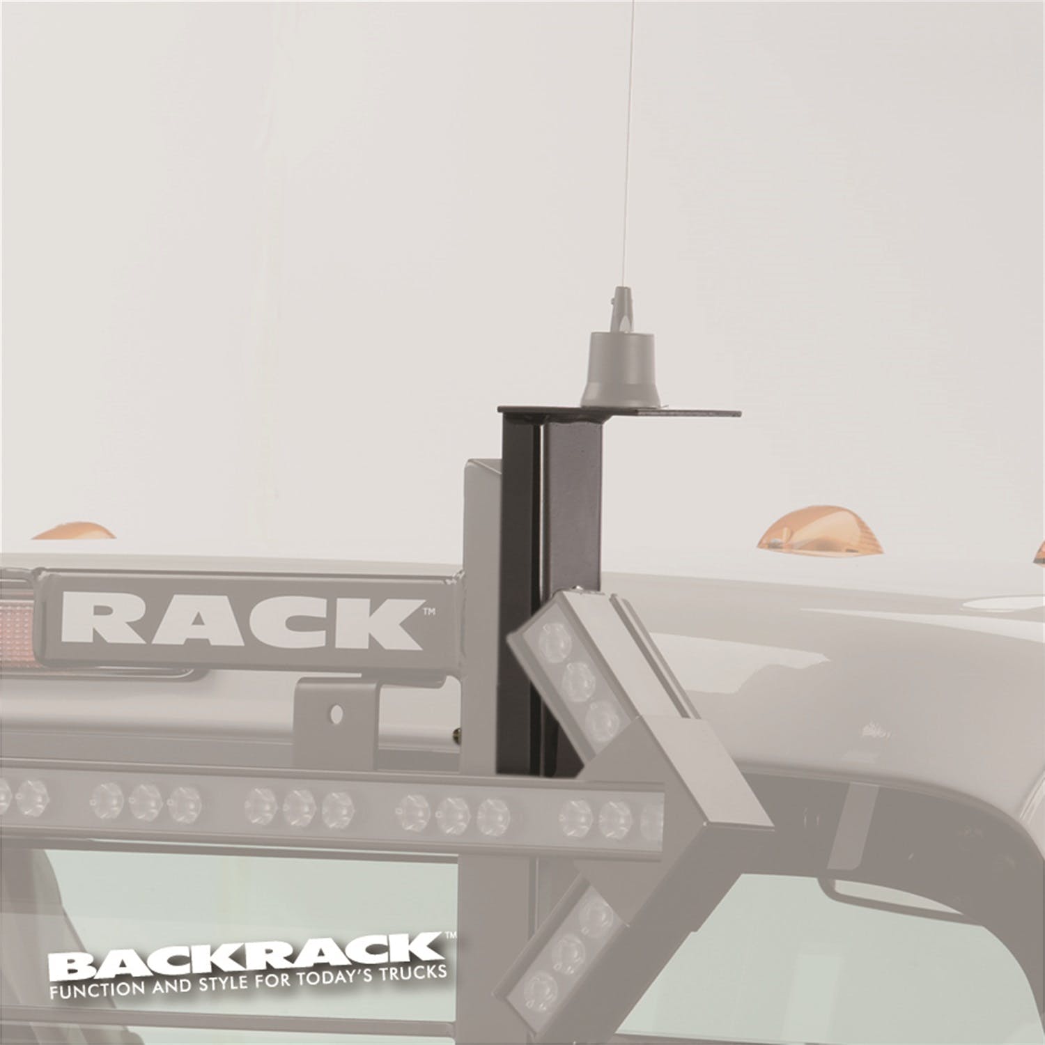 BACKRACK 91009 Antenna Bracket 3.50 Square with 7/8 Hole Safety Rack, Louvered, Insert