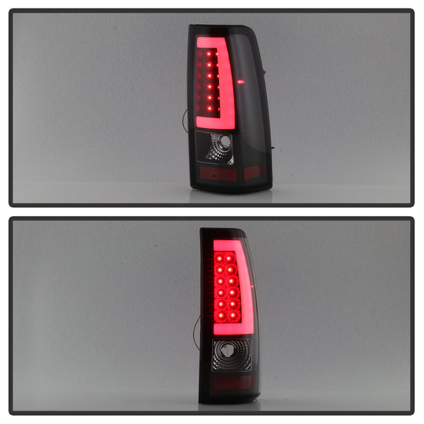 XTUNE POWER 9036811 Chevy Silverado 1500 2500 3500 03 06 and 2007 Silverado Classic Light Bar Style LED Tail Lights Black