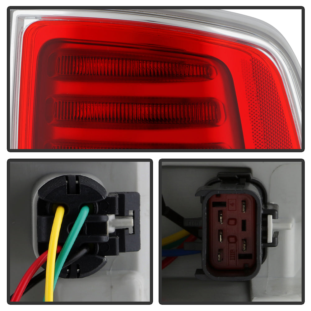 XTUNE POWER 9951299 Dodge Ram 1500 to 3500 Preminum 13 18 LED Red Housing Clear Len Tail lIght Reverse T20(Included) OE Left