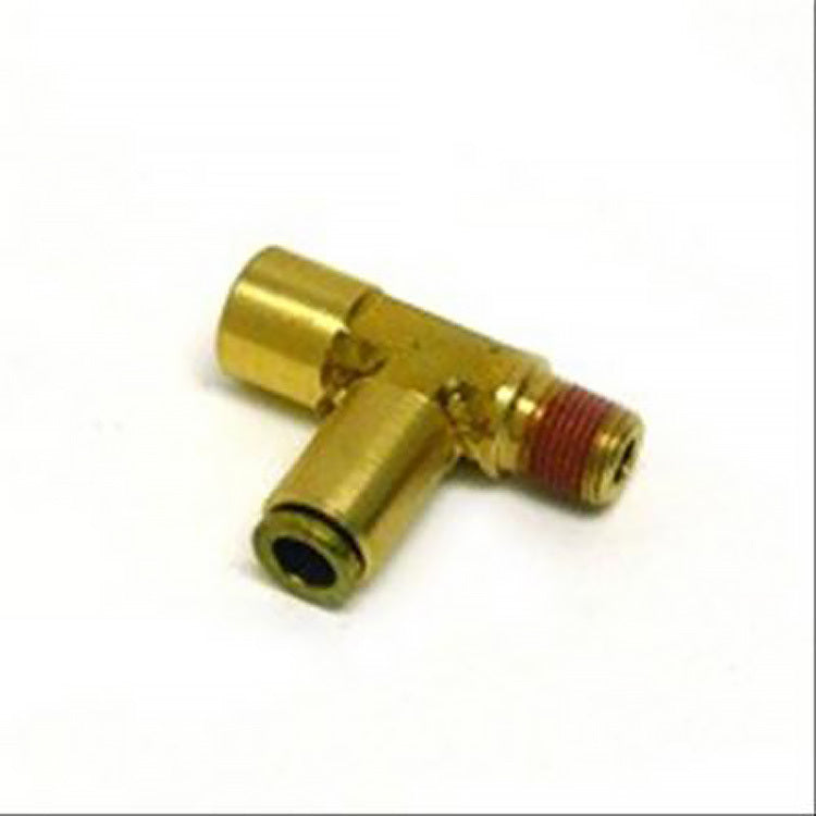 Ridetech Airline Fitting, Compressor Tee, 1/8" NPT x 1/8" Female NPT x 1/4" Airline 31957500
