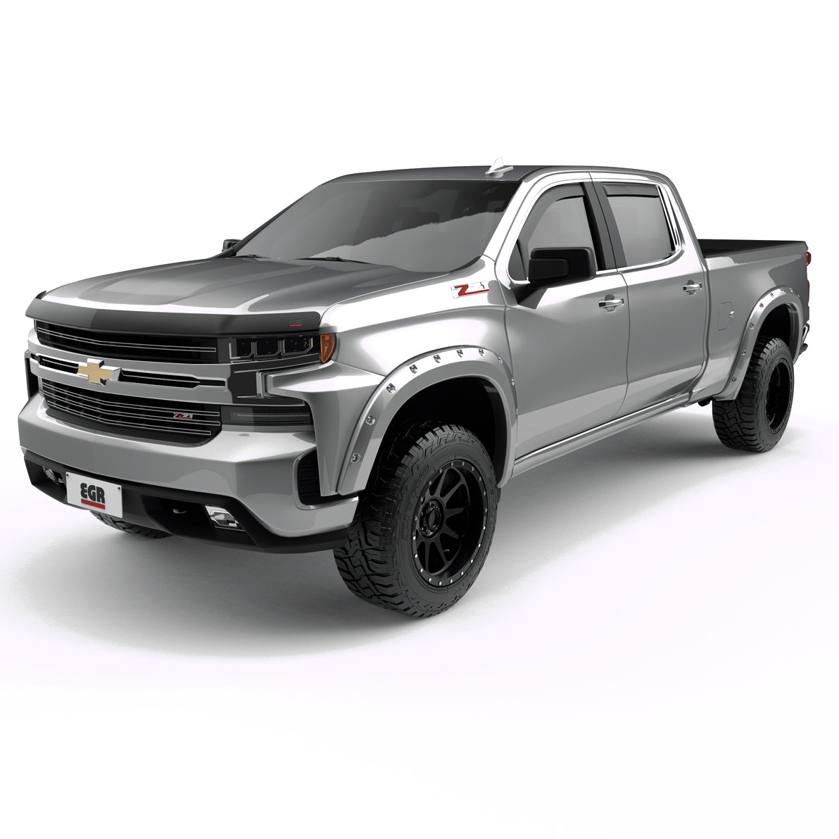 EGR Traditional Bolt-on look Fender Flares 19-22 Chevrolet Silverado 1500 Painted to Code Silver Metallic set of 4