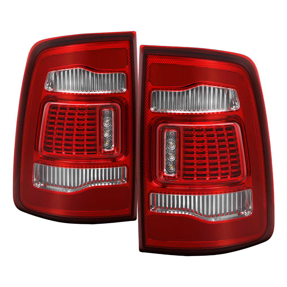 XTUNE POWER 9951985 Dodge Ram 1500 09 18 Ram 2500 3500 10 19 LED Tail Lights Incandescent Model only ( Not Compatible With LED Model ) Red Clear