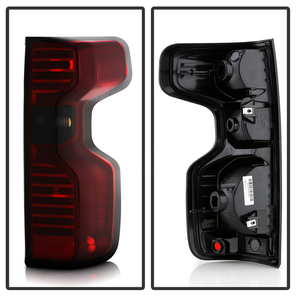 XTUNE POWER 9950810 Chevy Silverado 19 21 1500 2500HD 3500 HD 20 21 Halogen Tail Lights Signal 7443(Not Included) ; Reverse 921(Not Included) ; Brake 7443(Not Included) OE SET Red Smoke