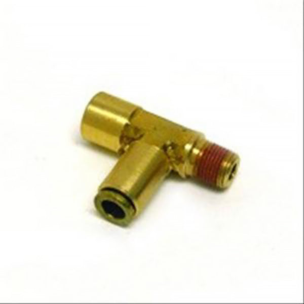 Ridetech Airline Fitting, Compressor Tee, 1/4" NPT x 1/8" Female NPT x 1/4" Airline 31957600