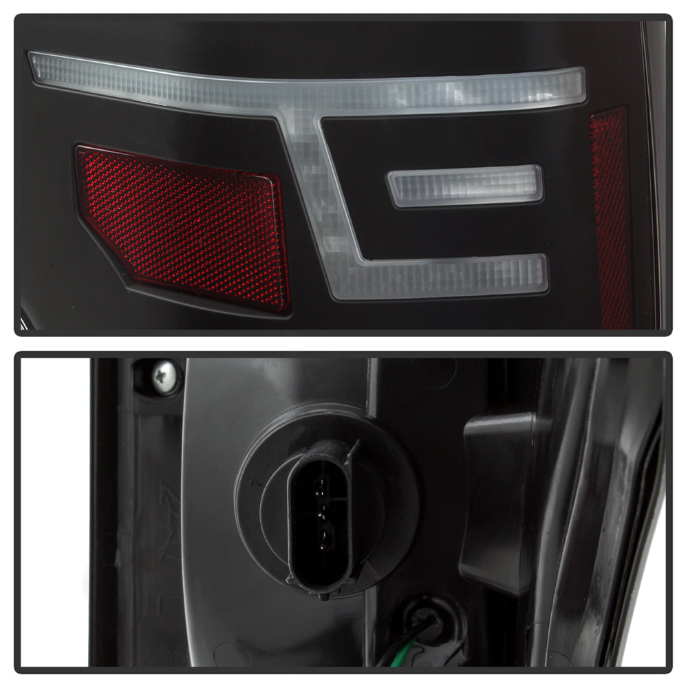 XTUNE POWER 9043147 Ford F150 2015 2017 F150 Raptor 2015 2018 (not compatible with rear blind spot sensor models) Light Bar LED Tail Lights Black