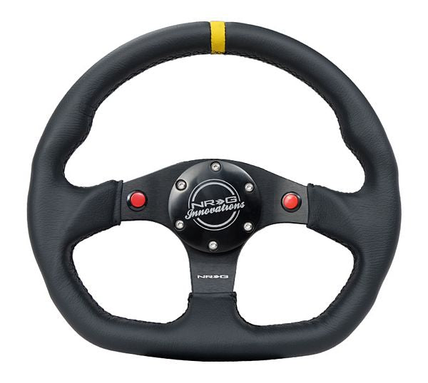 NRG Innovations Reinforced Steering Wheel RST-024D-MB-R-Y