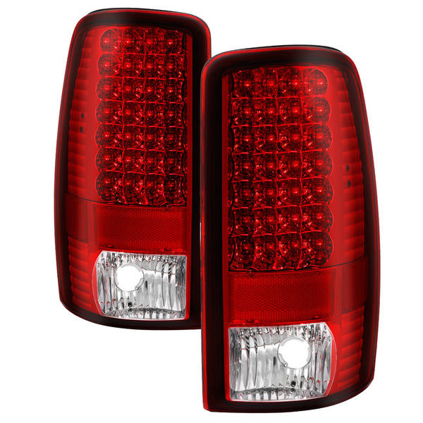 XTUNE POWER 9037054 Chevy Suburban Tahoe 00 06 GMC Yukon Yukon Denali 00 06 ( Lift Gate Only) Euro Style Tail Lights Red Clear