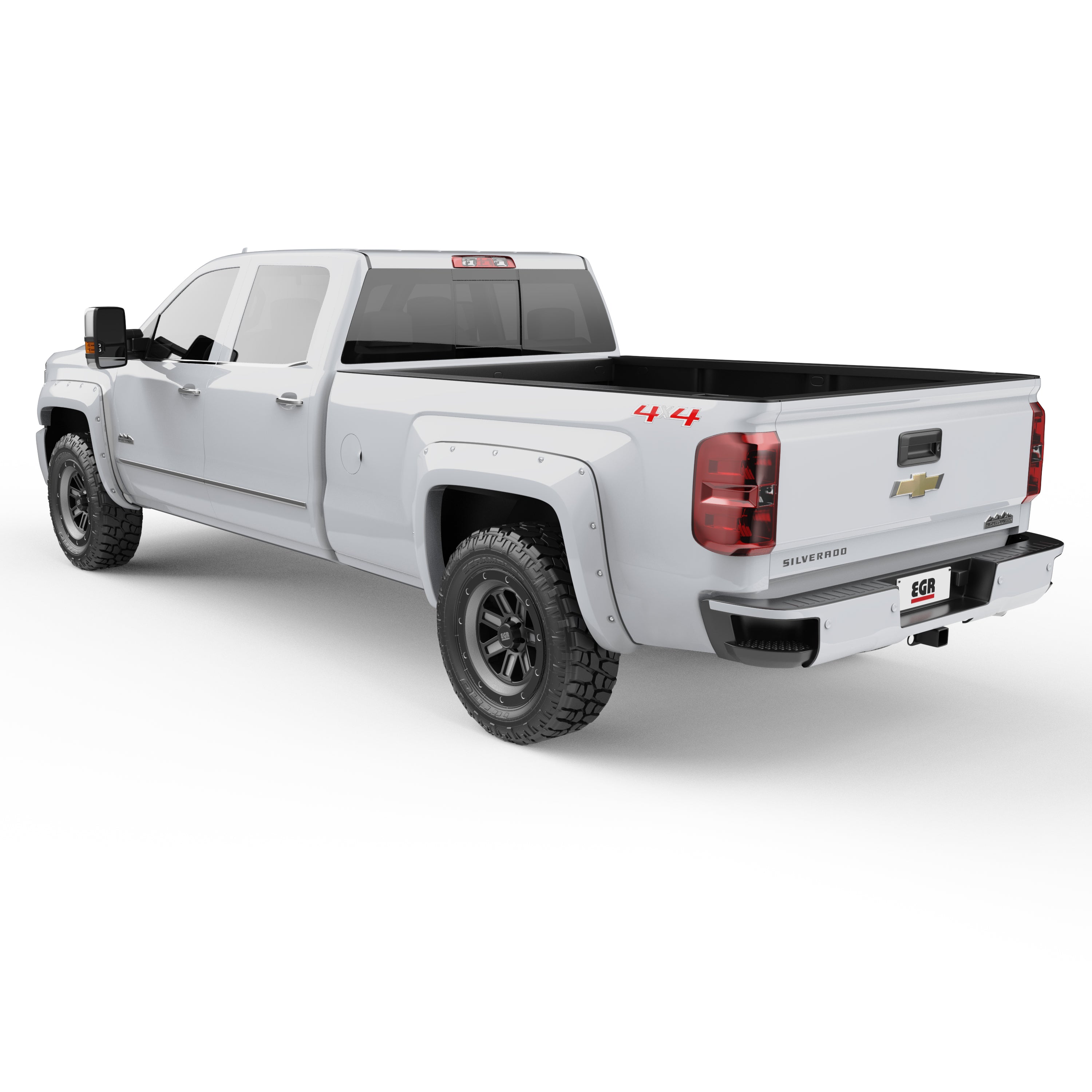 EGR Traditional Bolt-on look Fender Flares 14-18 Chevrolet Silverado 1500 15-19 Chevrolet Silverado 2500HD & 3500HD Painted to Code - Summit White set of 4