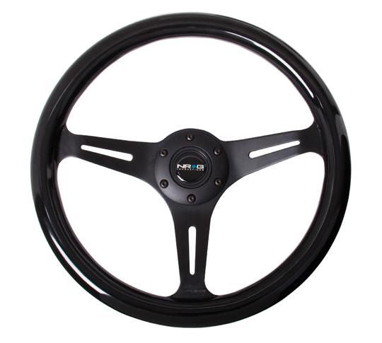 NRG Innovations Steering Wheels Wood Grain ST-015BK-BK
