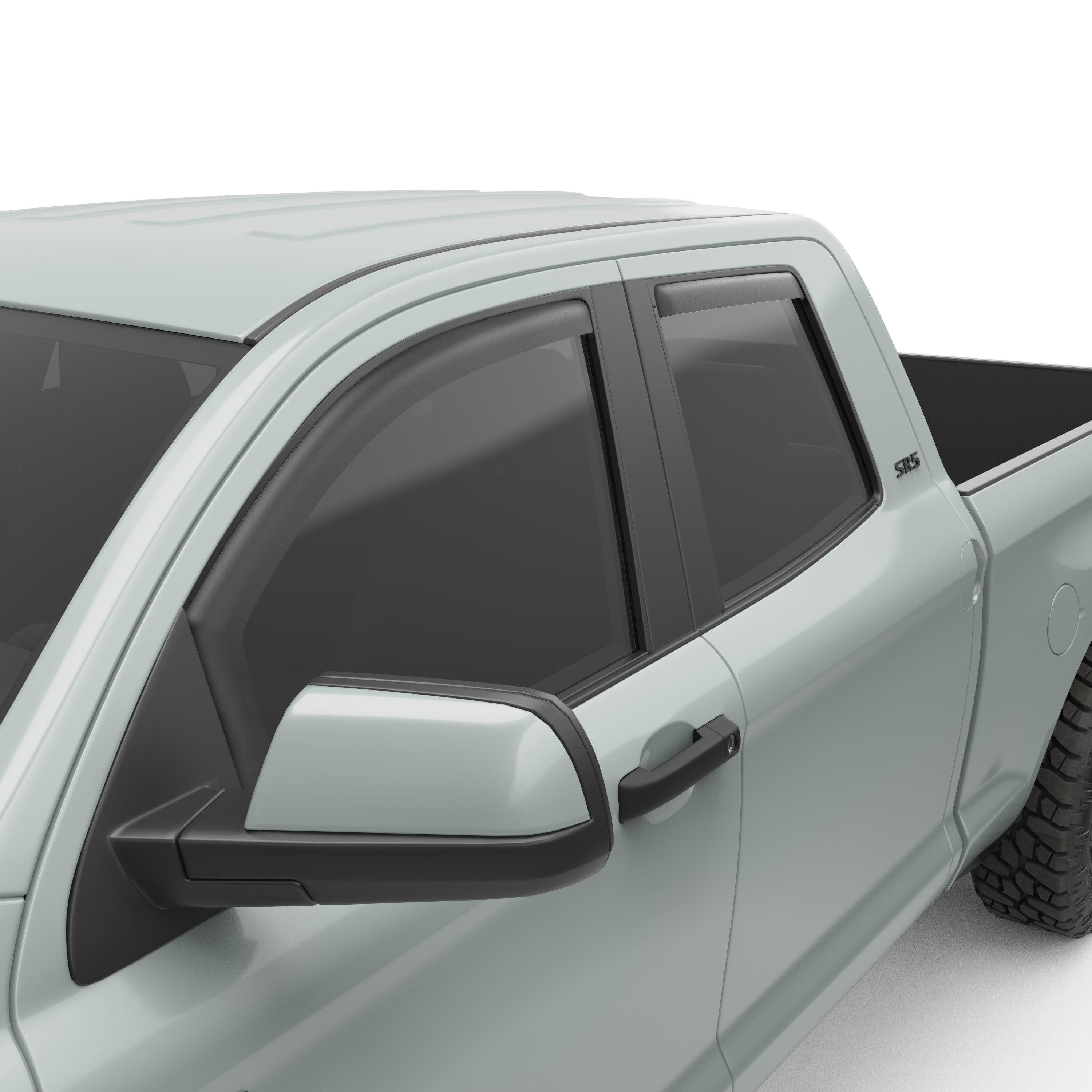EGR in-channel window visors front & rear set matte black Extended Cab 07-21 Toyota Tundra