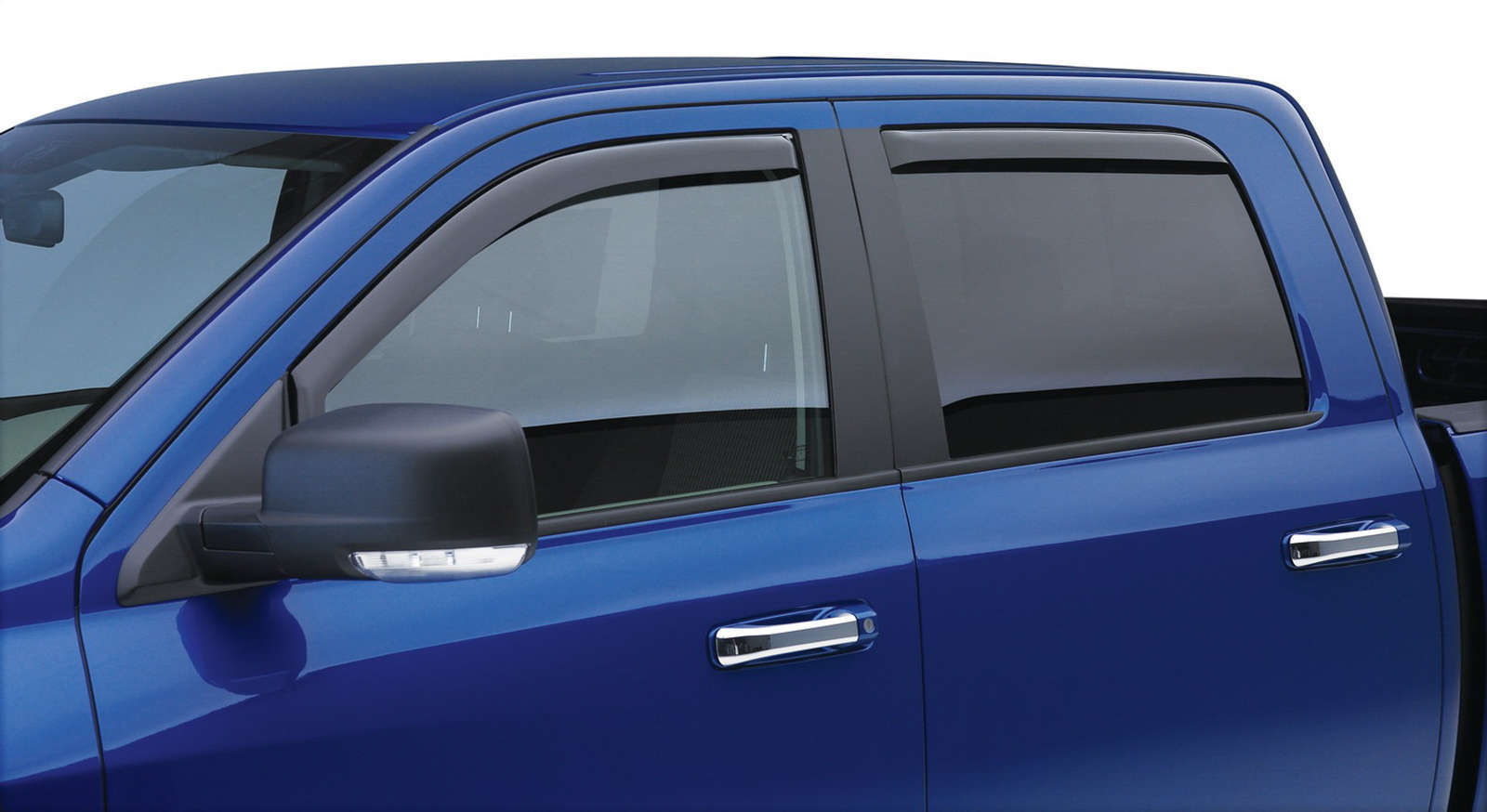 EGR in-channel window visors front & rear set dark smoke Extended Cab 07-13 Chevrolet Silverado & GMC Sierra 1500, 2500HD, 3500HD
