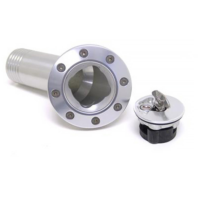 Ridetech Billet aluminum gas cap, universal fit, locking, anodized Silver. 81000034