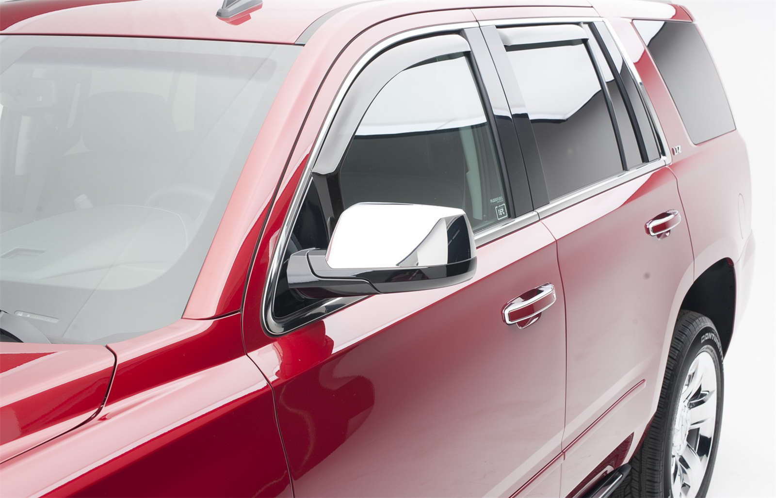EGR in-channel window visors front & rear set dark smoke 15-20 Chevrolet Tahoe & GMC Yukon