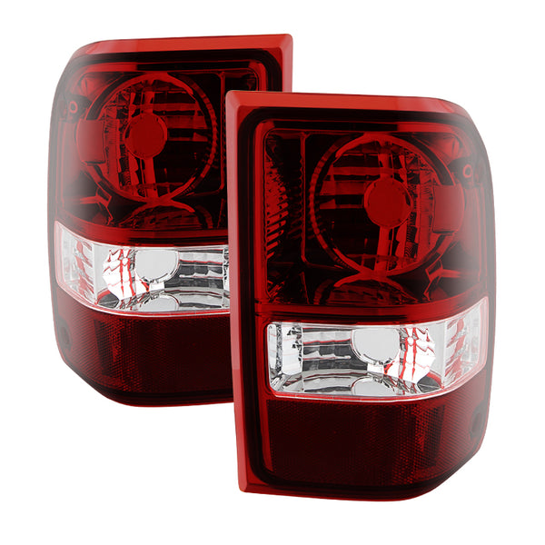 XTUNE POWER 9028533 Ford Ranger 2001 2011 (06 07 excluding STX Models ) OEM Style Tail Lights Dark Red