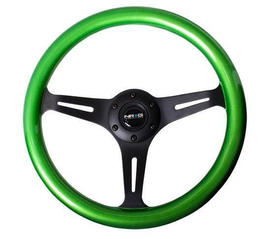 NRG Innovations Steering Wheels Wood Grain ST-015BK-GN