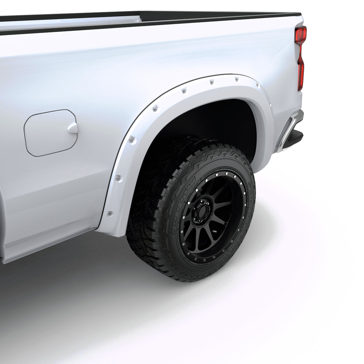 EGR Traditional Bolt-on look Fender Flares 19-22 Chevrolet Silverado 1500 Painted to Code Summit White set of 4