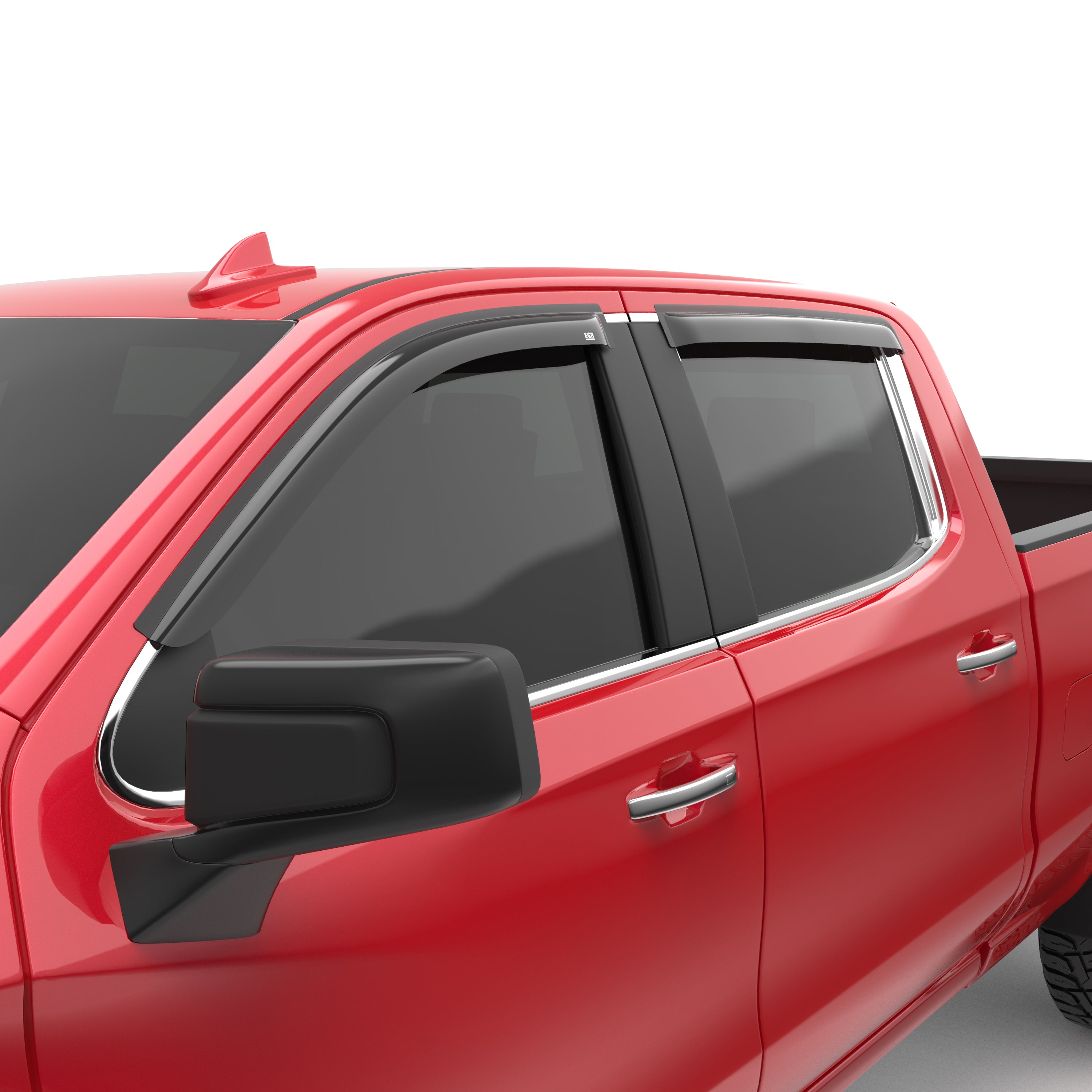 EGR tape-on window visors front & rear set dark smoke Crew Cab 19-22 Chevrolet Silverado 1500