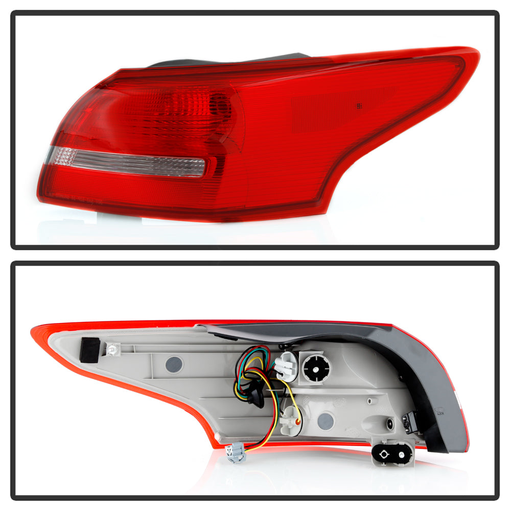 XTUNE POWER 9946325 Ford Focus 15 18 4Dr Red Clear Tail Light Signal 1156A(Included) ; Brake 7506(Included) OE Right