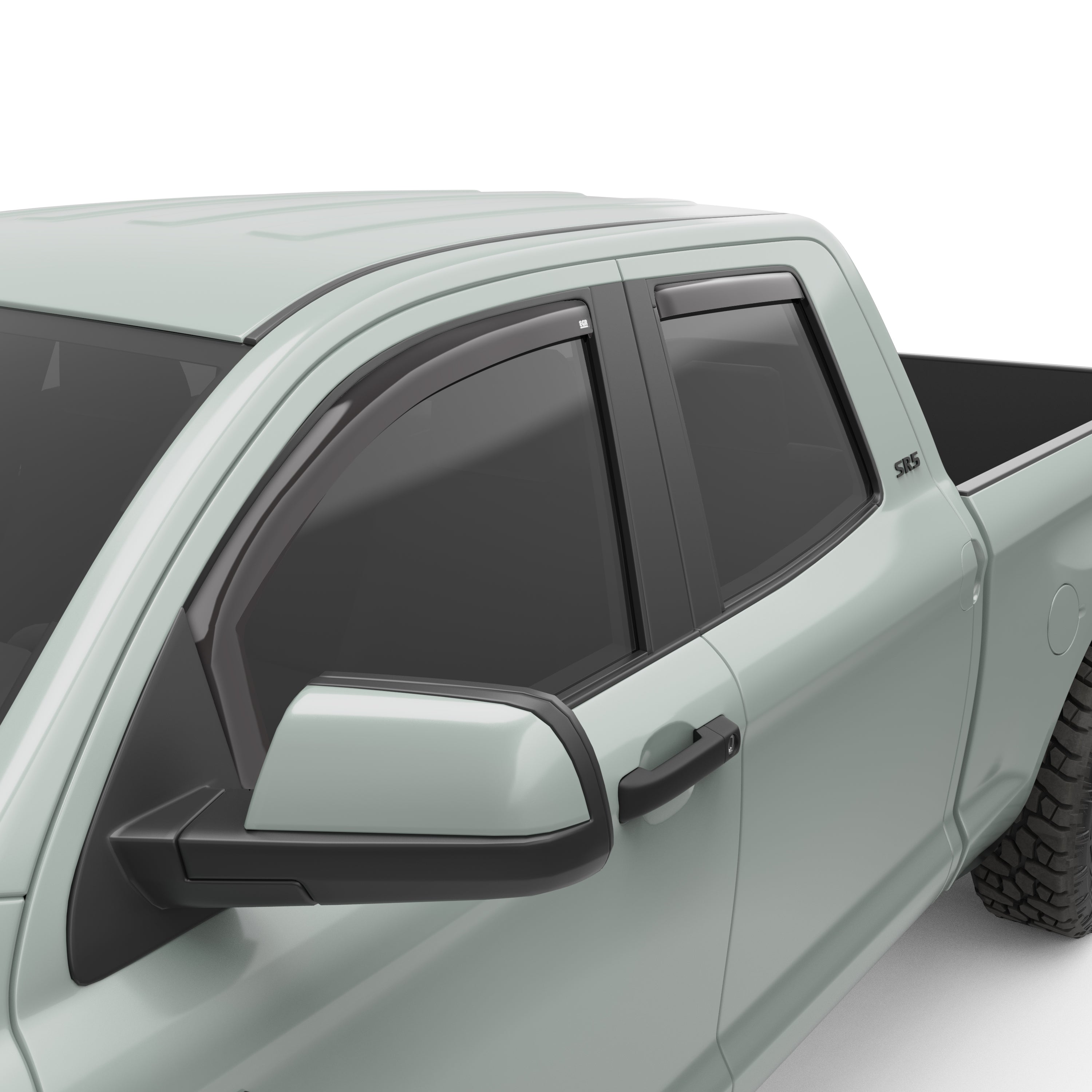 EGR in-channel window visors front & rear set dark smoke Extended Cab 07-21 Toyota Tundra
