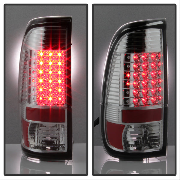 XTUNE POWER 9027703 Ford Super Duty F 250 F 350 F 450 08 16 LED Tail Lights Chrome