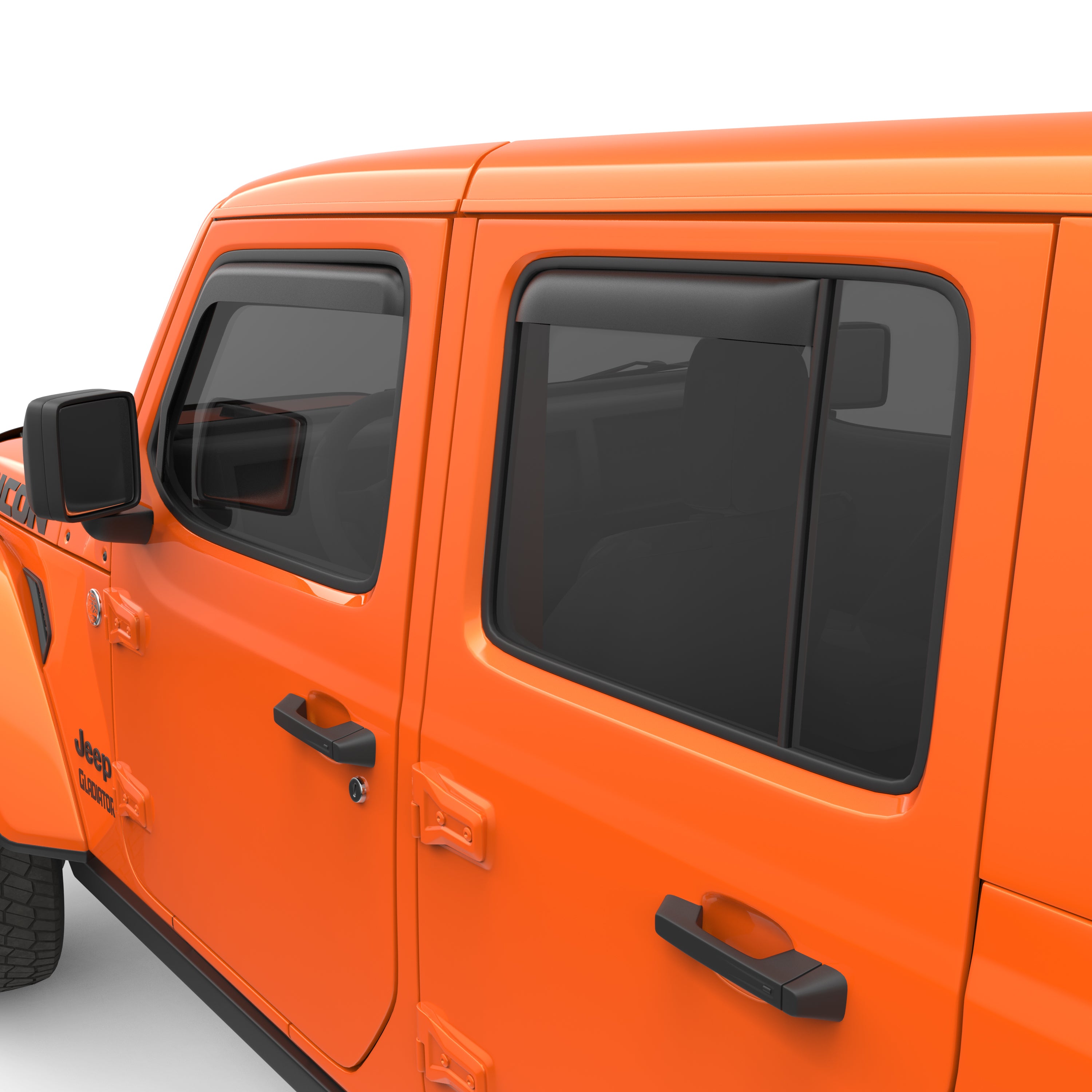 EGR in-channel window visors front & rear set matte black 20-22 Jeep Gladiator