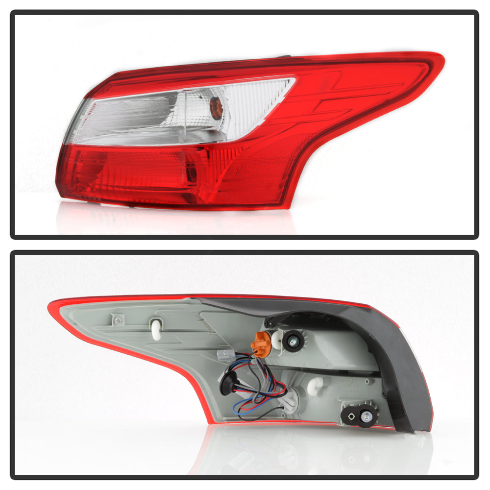 XTUNE POWER 9945779 Ford Focus 12 14 4Dr Passenger Side Tail Lights Signal PV21W(Included) ; Brake P21(Included) OE Outer Right