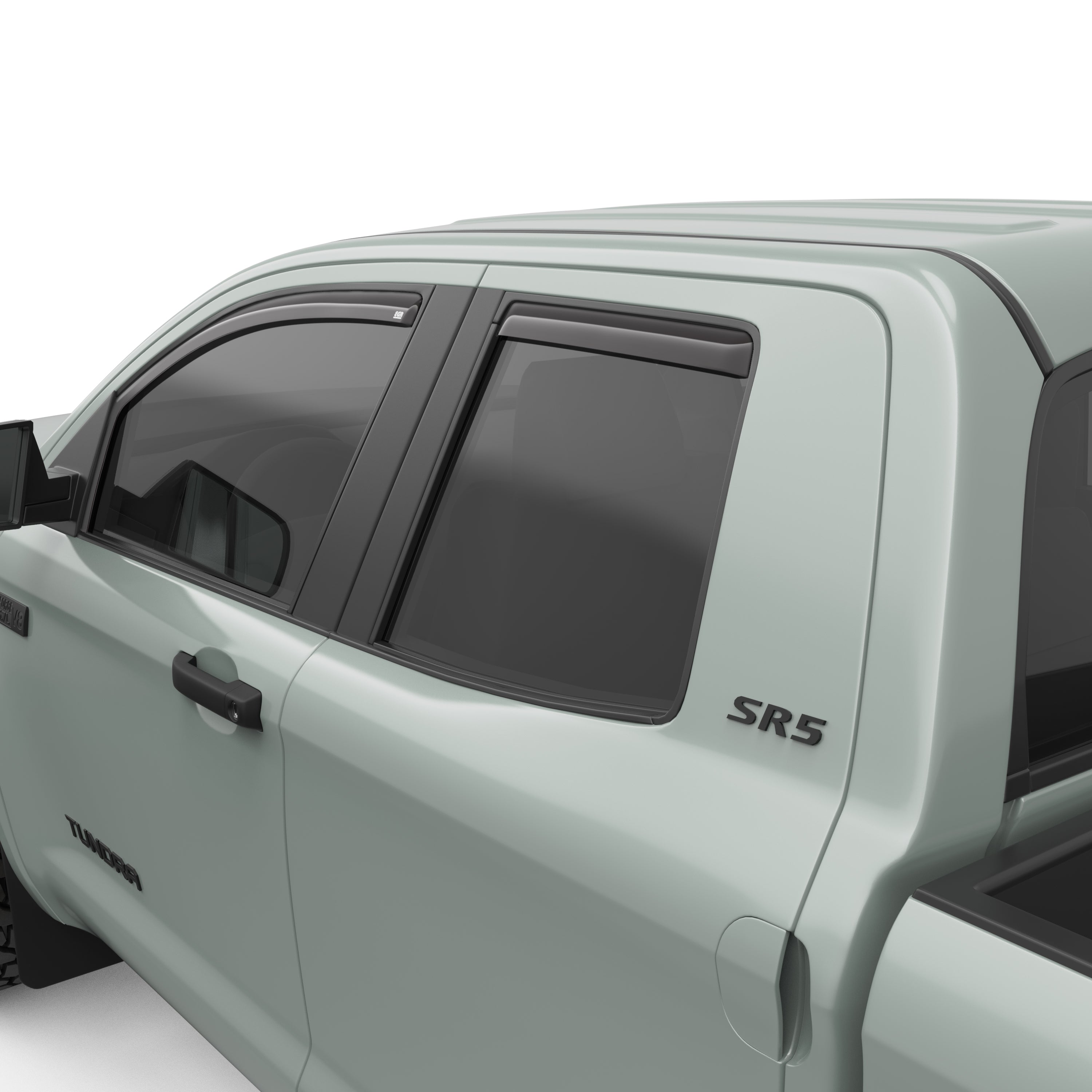EGR in-channel window visors front & rear set dark smoke Crew Cab 07-21 Toyota Tundra