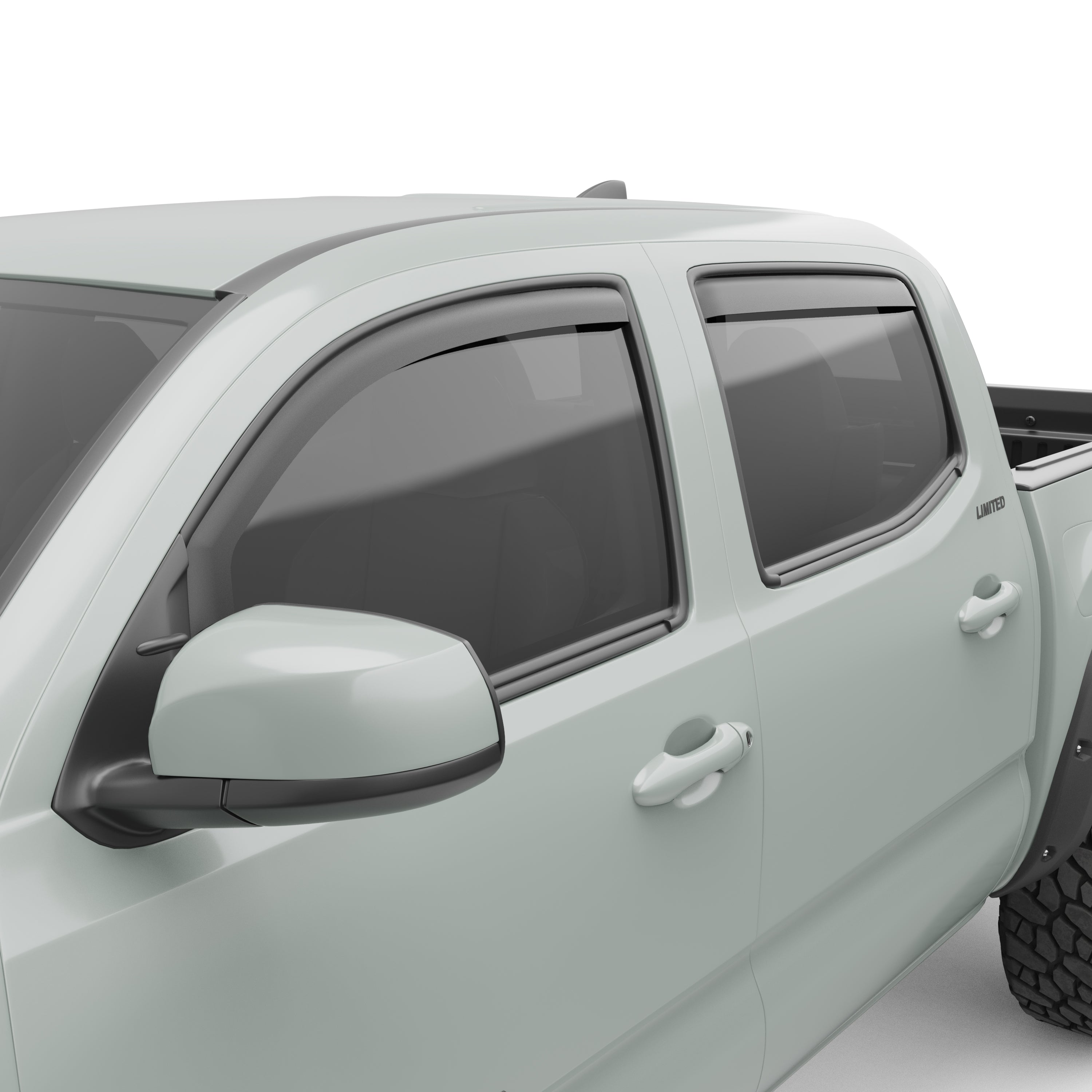 EGR in-channel window visors front & rear set matte black Crew Cab 16-22 Toyota Tacoma