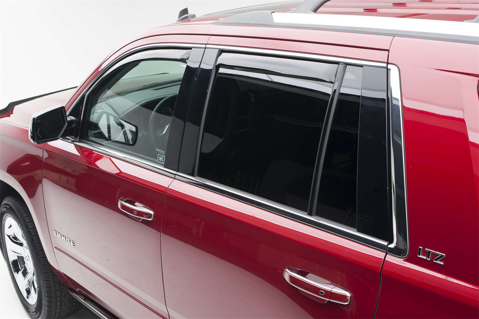 EGR in-channel window visors front & rear set dark smoke 15-20 Chevrolet Tahoe & GMC Yukon