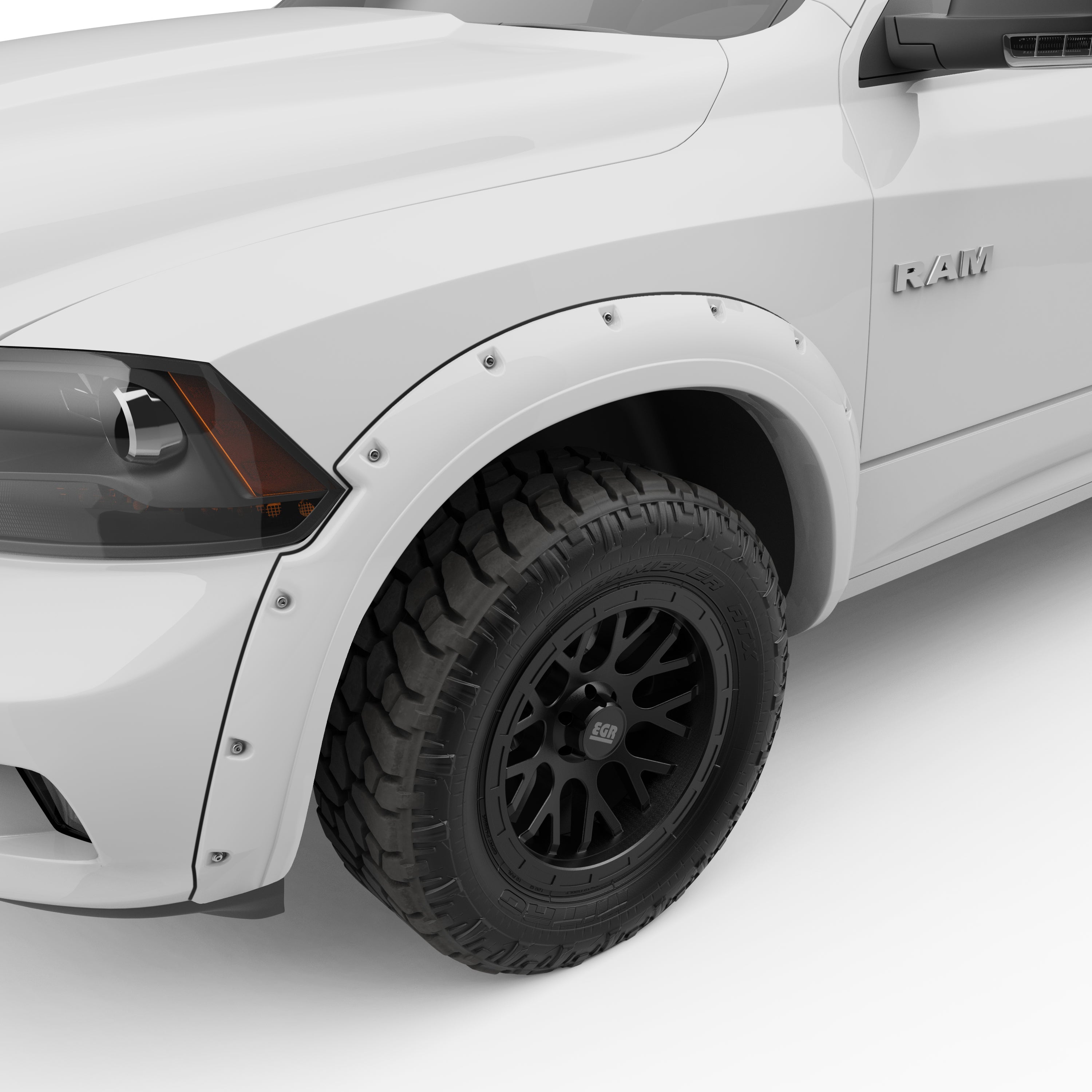 EGR Traditional Bolt-on look Fender Flares 11-18 Ram 1500 19-22 Ram 1500 Classic Painted to Code Bright White