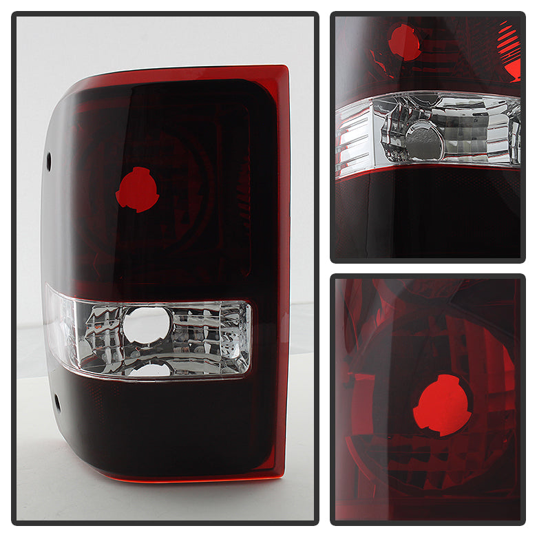 XTUNE POWER 9028533 Ford Ranger 2001 2011 (06 07 excluding STX Models ) OEM Style Tail Lights Dark Red