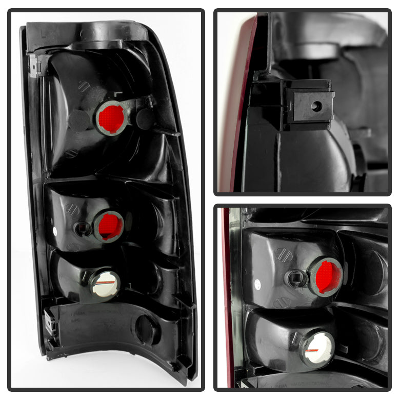 XTUNE POWER 9027161 Chevy Silverado 99 02 GMC Sierra 99 06 and 2007 Sierra Classic OE Style Tail Lights Red Smoke