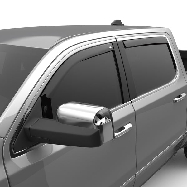 EGR in-channel window visors front & rear set dark smoke Extended Cab 19-22 Ram 1500