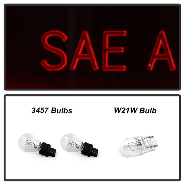 XTUNE POWER 9950896 Ford F150 15 20 Halogen (18 Facelift Fit on 15 Model No Blindsport) Tail Lights Signal 3157(Included) ; Reverse W21W(Included) ; Brake 3157(Included) SET Dark Red Smoke