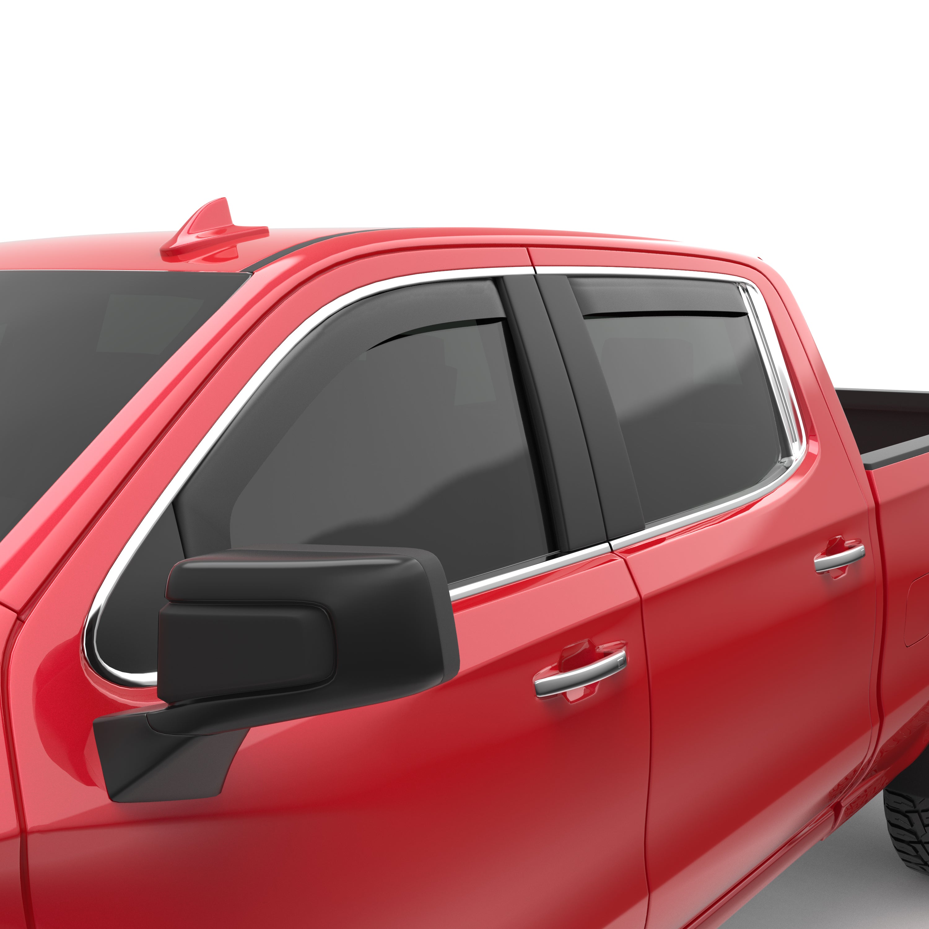 EGR in-channel window visors front & rear set matte black Crew Cab 19-22 Chevrolet Silverado & GMC Sierra 1500