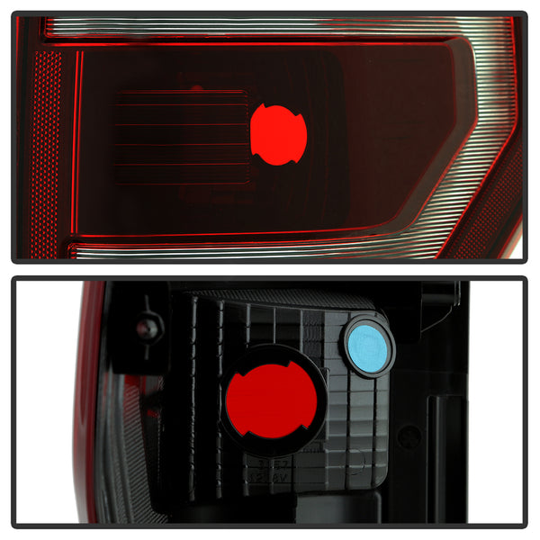 XTUNE POWER 9950872 Ford F150 18 20 Halogen (No Blindsport) Tail Light Signal 3157(Not Included) ; Reverse 3157(Not Included) ; Brake 3157(Not Included) SET Dark Red Smoke